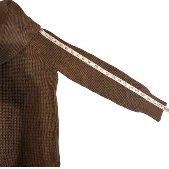 Michael Michael Kors Cowl Turtleneck Waffle Knit Brown/Olive Sweater. Size XS. - Picture 9 of 9